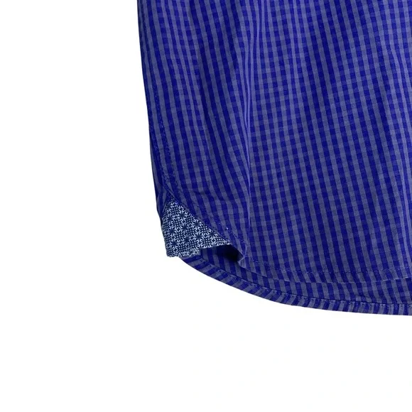 Ted Baker Men's Shirt Sz XL Blue Button Up Short Sleeve 100% Cotton‎ - Picture 3 of 7